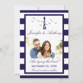 Nautical Lighthouse Wedding Photo Save the Date (Voorkant)