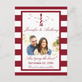 Nautical Lighthouse Wedding Photo Save the Date Aankondigingskaart (Voorkant)
