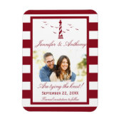 Nautical Lighthouse Wedding Photo Save the Date Magneet (Verticaal)