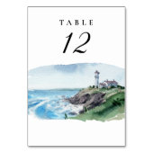 Nautical Lighthouse Wedding Table Number Kaart (Achterkant)