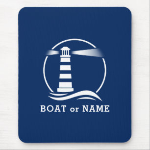 Nautical Lighthouse Your Boat of Name Navy Muismat