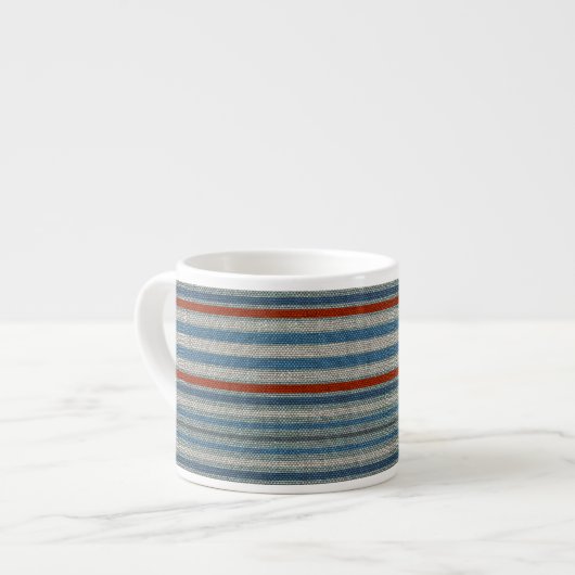 Nautical Linen Stripe Espresso Kop (Links)