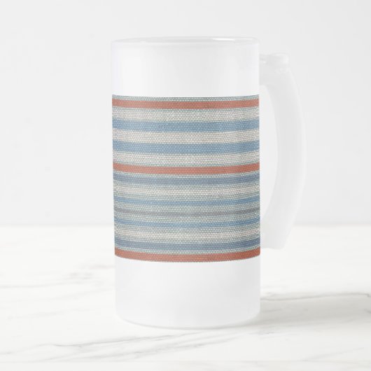 Nautical Linen Stripe Matglas Bierpul (Voorkant rechts)