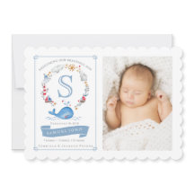 Nautical Little Cute Whale | Aankondiging geboorte