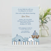Nautical Little Whale Baby Shower Invitations Kaart (Staand voorkant)
