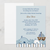 Nautical Little Whale Baby Shower Invitations Kaart (Voorkant / Achterkant)