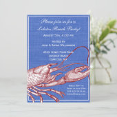  Nautical Lobster Bake Beach Party Kaart (Staand voorkant)