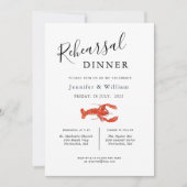 Nautical Lobster bruiloft Rehearsal Dinner Aankondiging (Voorkant)