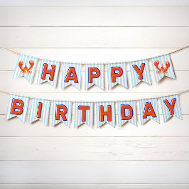 Nautical Lobster Happy Birthday Vlaggetjes