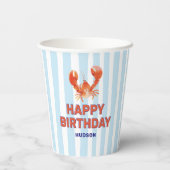 Nautical Lobster Kids Happy Birthday Papieren Bekers (Achterkant)