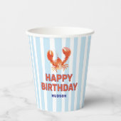 Nautical Lobster Kids Happy Birthday Papieren Bekers (Voorkant)