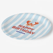Nautical Lobster Kids Happy Birthday Papieren Bordje (Gekanteld)