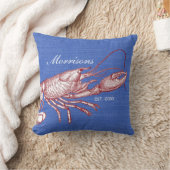  Nautical Lobster Monogram Beach House Kussen (Deken)