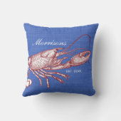  Nautical Lobster Monogram Beach House Kussen (Achterkant)