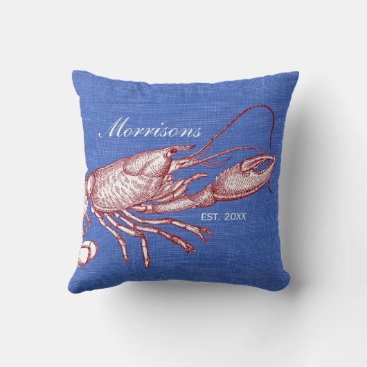  Nautical Lobster Monogram Beach House Kussen (Achterkant)