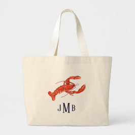 Nautical Lobster Monogrammed Canvas tas