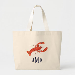 Nautical Lobster Monogrammed Canvas tas