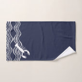 Nautical Lobster Navy Blue White Bath Towel Set Bad Handdoek (Handdoek)