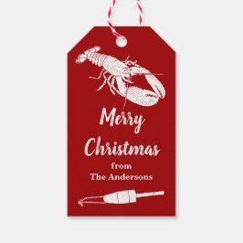 Nautical Lobster Persoonlijke Kerstmis Cadeaulabel
