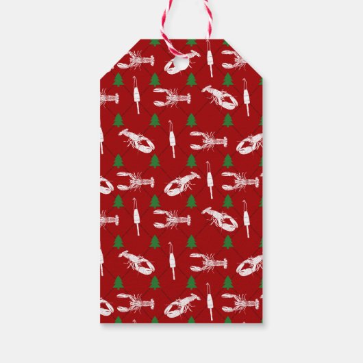 Nautical Lobster Persoonlijke Kerstmis Cadeaulabel (Achterkant)