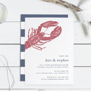 Nautical Lobster Rehearsal Dinner Invitation Kaart