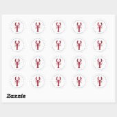 Nautical Lobster Return Address Ronde Sticker (Vel)