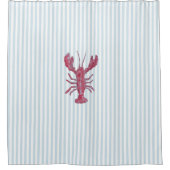 Nautical Lobster Stripe Pattern Coastal Douchegordijn (Voorkant)