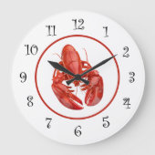 Nautical Lobster Theme Wall Decor  Grote Klok (Voorkant)