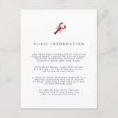 Nautical Lobster Wedding Guest Details Informatiekaartje (Voorkant)