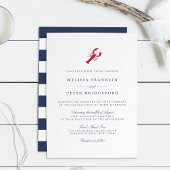 Nautical Lobster Wedding Invitation Kaart