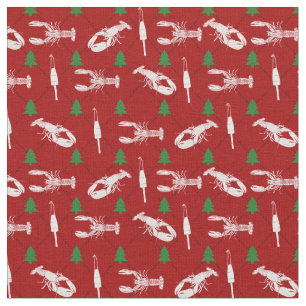 Nautical Lobsters and Buoys-kerstpatroon Stof