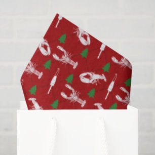 Nautical Lobsters and Buoys-kerstpatroon Tissuepapier
