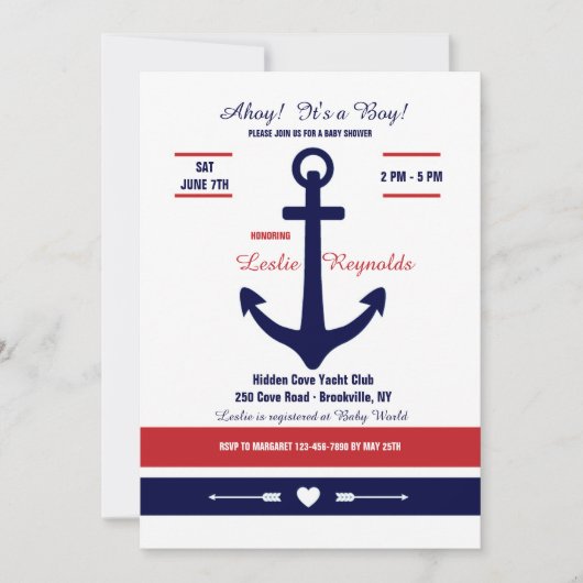 Nautical Love 2 Uitnodiging (Voorkant)