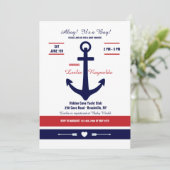 Nautical Love 2 Uitnodiging (Staand voorkant)