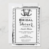 Nautical Love Anchors Bruids Douche Uitnodigingen (Voorkant)