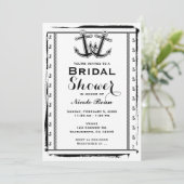 Nautical Love Anchors Bruids Douche Uitnodigingen (Staand voorkant)