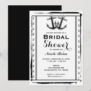 Nautical Love Anchors Bruids Douche Uitnodigingen