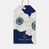 Nautical Love & Bedankt Anemone Wedding Favor Cadeaulabel (Achterkant)