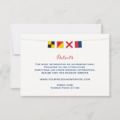 Nautical LOVE Flags Wedding Details Kaart (Voorkant)