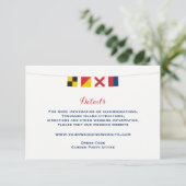 Nautical LOVE Flags Wedding Details Kaart (Staand voorkant)