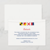 Nautical LOVE Flags Wedding Details Kaart (Voorkant / Achterkant)