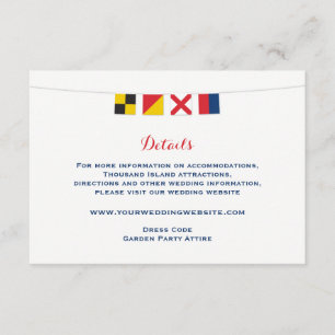 Nautical LOVE Flags Wedding Details Kaart