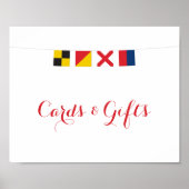Nautical LOVE Vlaggen Kaarten en cadeaubonborden Poster (Voorkant)