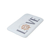 Nautical Love Waterverf Typografie + Ship's Wheel Badmat (Gekanteld)