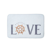 Nautical Love Waterverf Typografie + Ship's Wheel