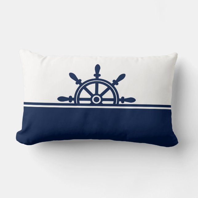 Nautical Lumbar Pillow van zeeschepen Kussen (Voorkant)