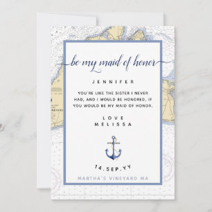 Nautical Maid of Honor   Martha's wijngaard Kaart