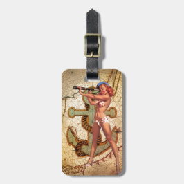 Nautical Map Beach bikini Pin Up Girl Sailor Bagagelabel