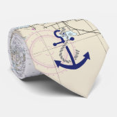 Nautical Map Decor Stropdas (Opgerold)