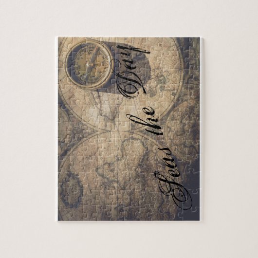  Nautical Map en Compass Legpuzzel (Verticaal)